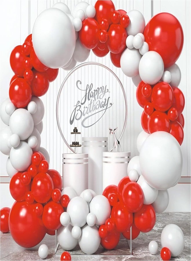 YOURS DECOR طقم بالونات حمراء وبيضاء من يورز ديكور، عبوة من 46 بالونًا، مثالي لتزيين عيد الحب، وأعياد الميلاد، والمناسبات الخاصة، وديكور المنزل. - Image 4
